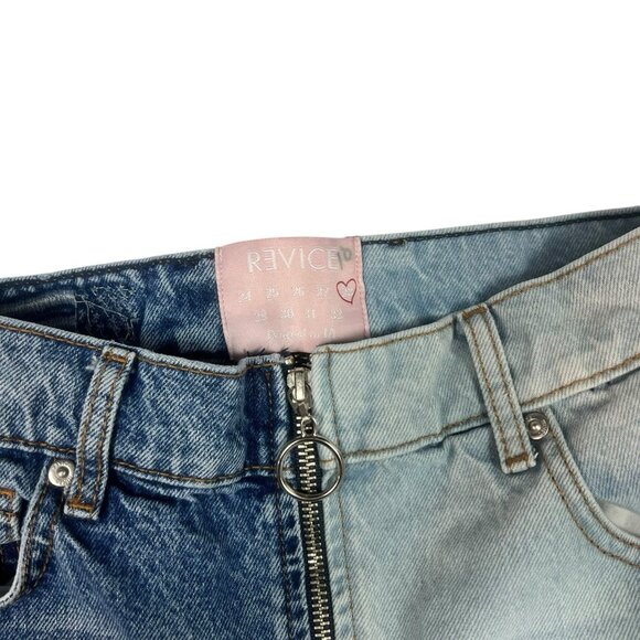 REVICE Ying Yang High Waisted Crop Jeans Size 28 Waist Tonal Two Tone Tokyo Wash - Picture 9 of 15